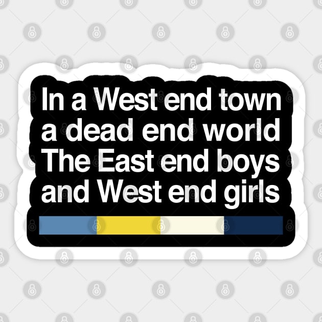 West End Girls - Fanart Typography 80s Design Sticker by DankFutura